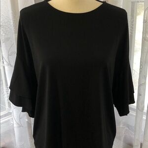 🎄 George  black ruffle sleeve shirt SZ M